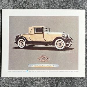 1928 Lincoln Model L Club Roadster Print